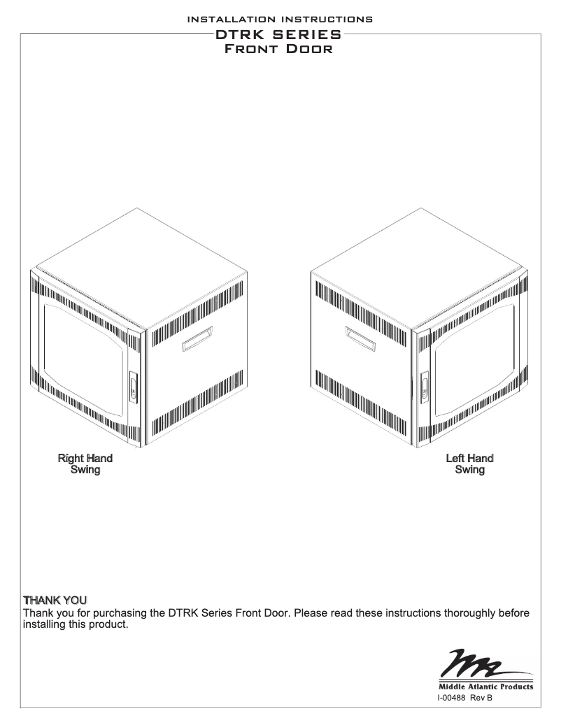 Page 1 de la notice Manuel utilisateur Middle Atlantic DT-VFD-7