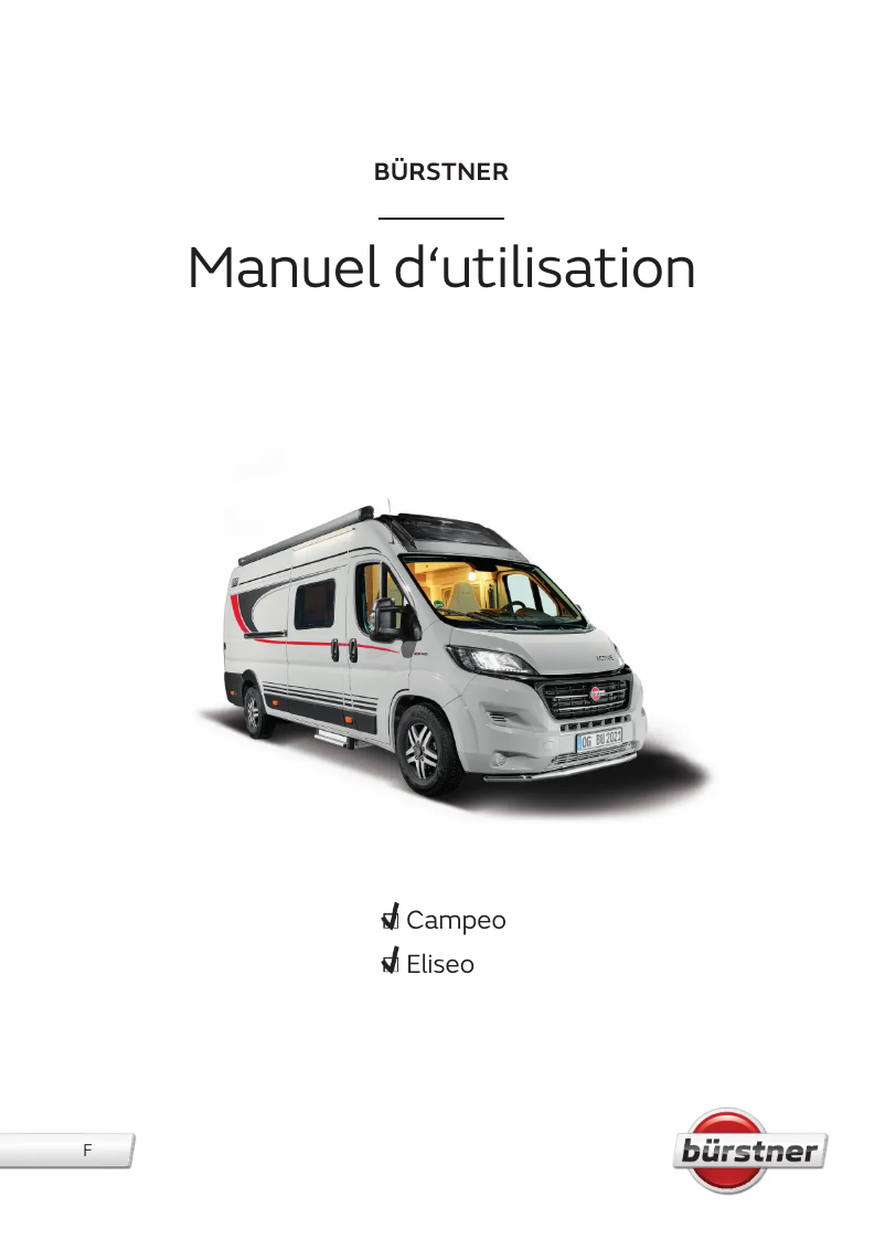 Page 1 de la notice Manuel utilisateur Bürstner Eliseo (2021)