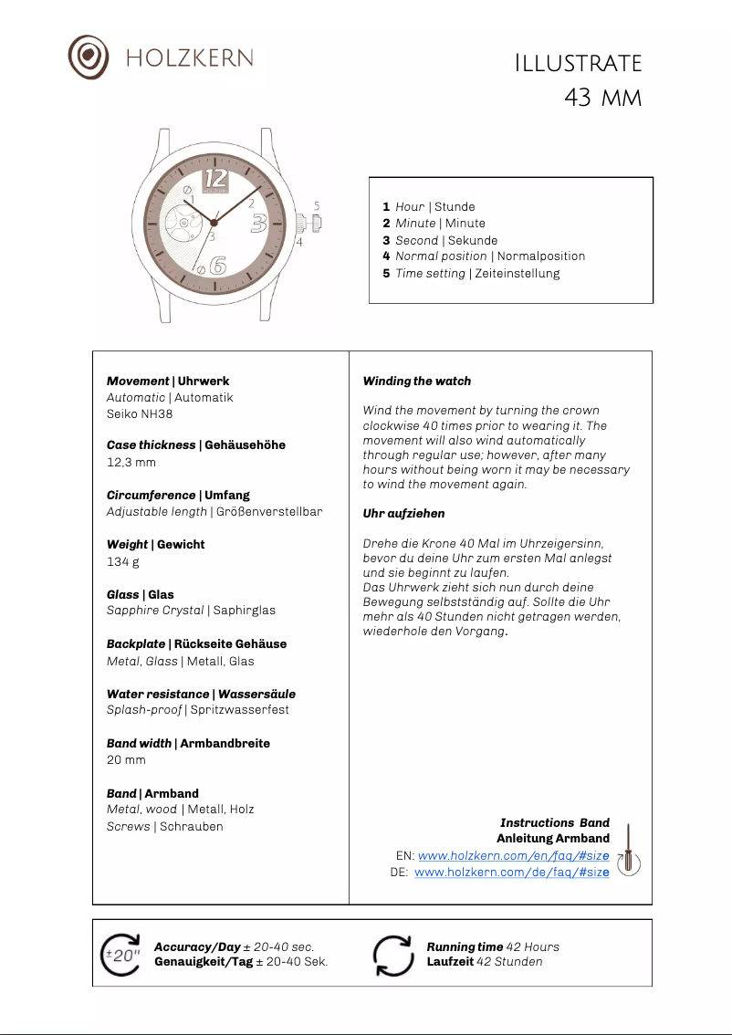 Page n°1 - Manuel utilisateur Holzkern Albert