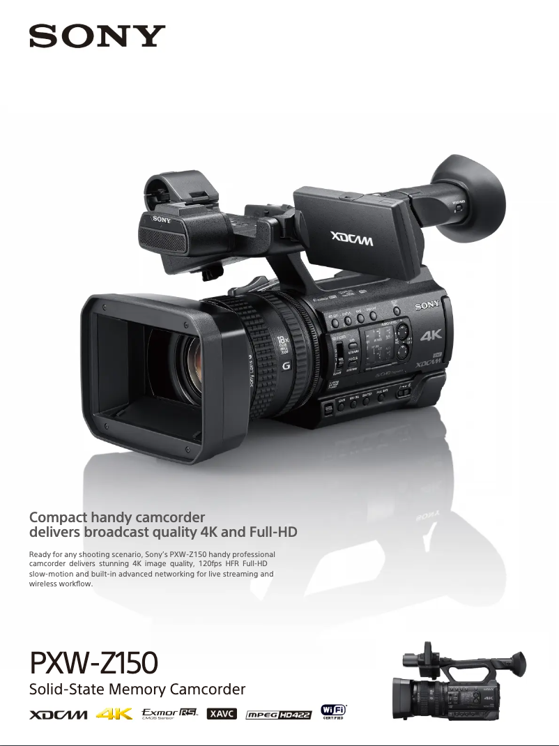 Page n°1 - Fiche technique Sony PXW-Z150