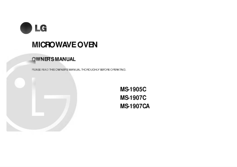 Page 1 de la notice Manuel utilisateur LG MS-1907C