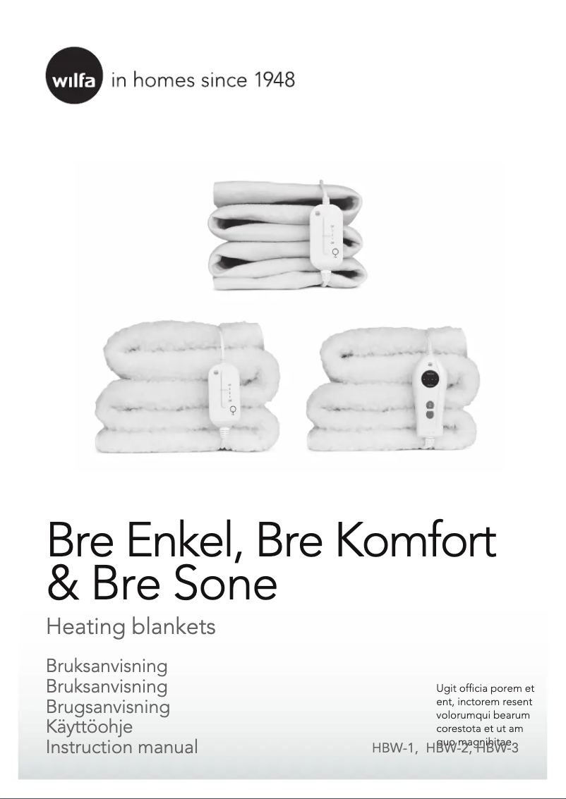 Image de la première page du manuel de l'appareil Bre Komfort HBW-3