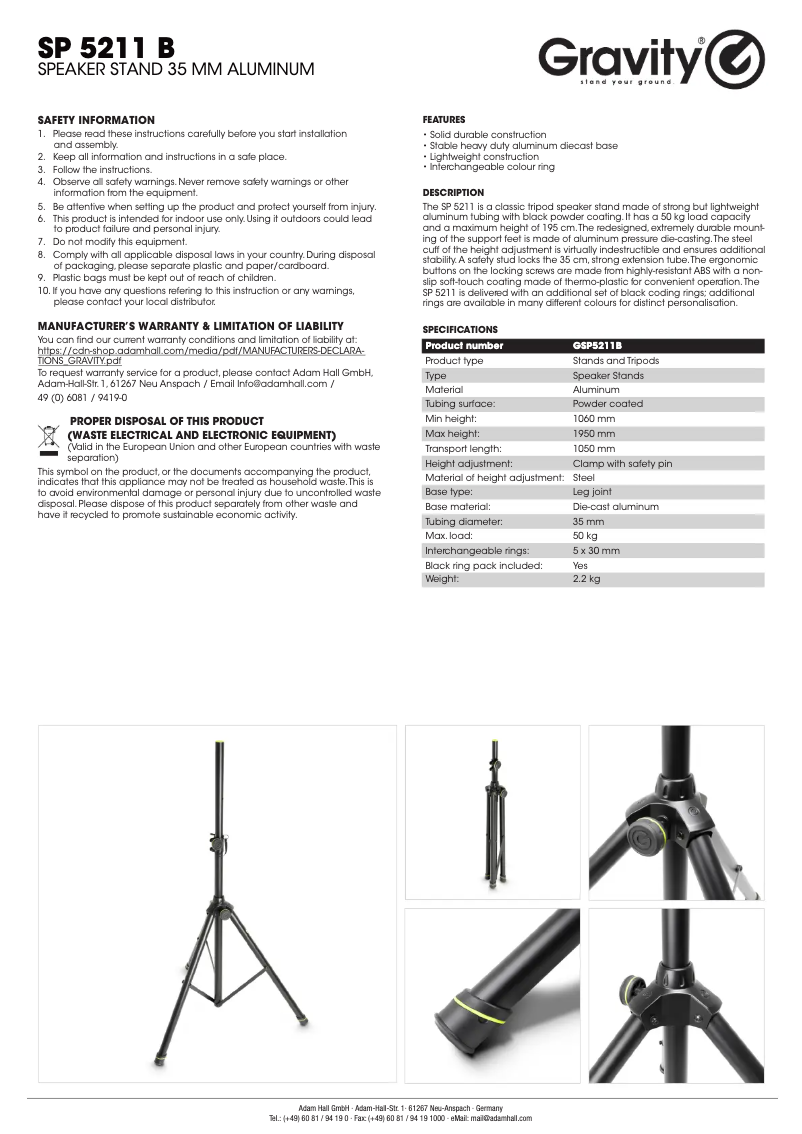 Image de la première page du manuel de l'appareil SP 5211 B
