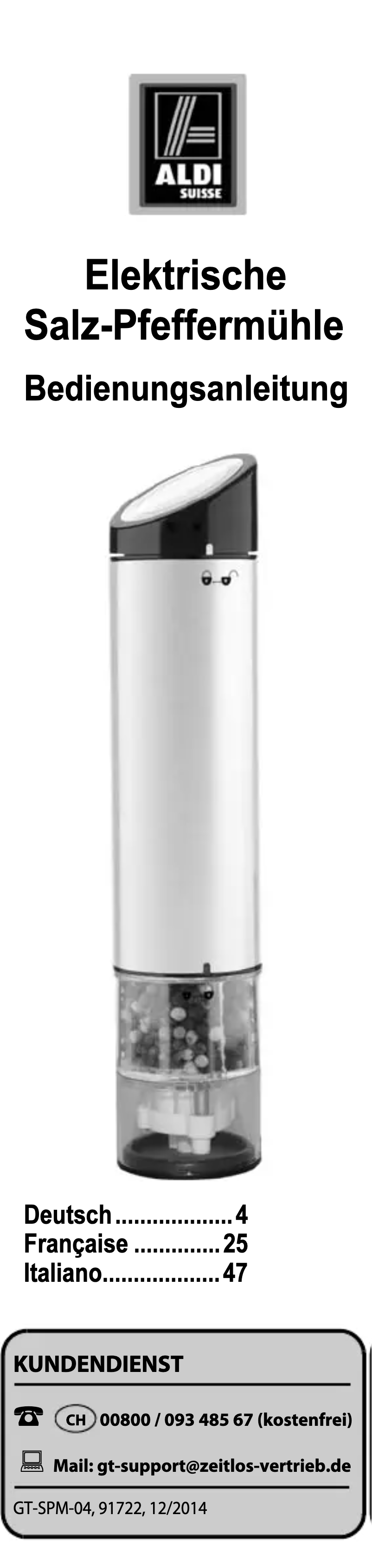 Image de la première page du manuel de l'appareil GT-SPM-04