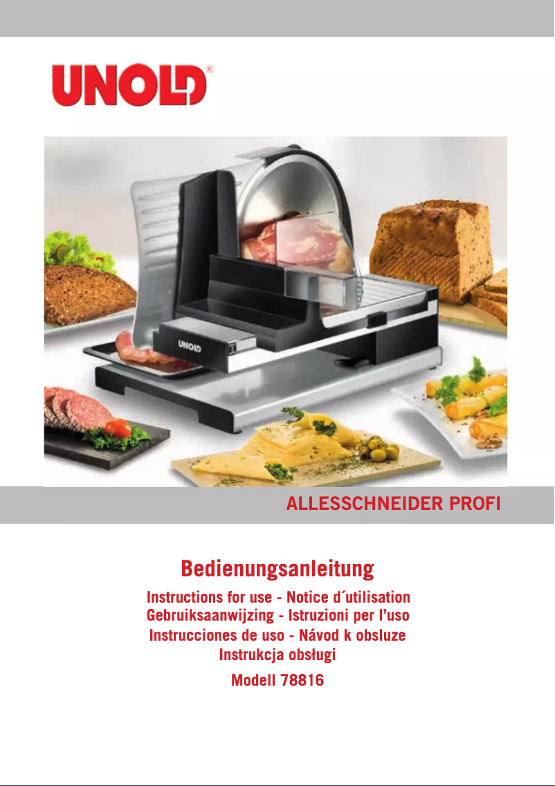 Page 1 de la notice Manuel utilisateur Unold Profi 78816