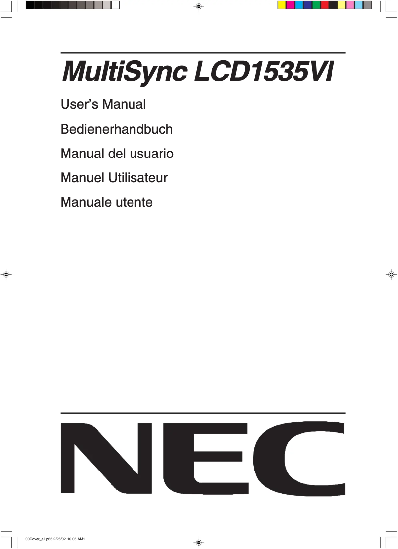 Página 1 del manual Manual de usuario NEC MultiSync LCD1535VIBK