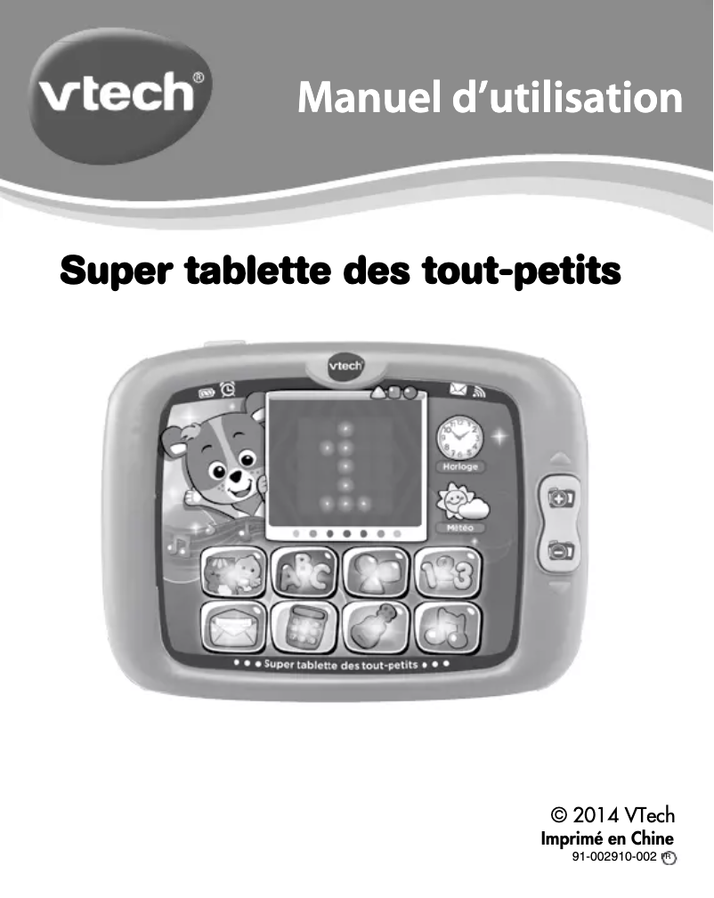 Page 1 de la notice Manuel utilisateur Vtech Super tablette des tout-petits Nino