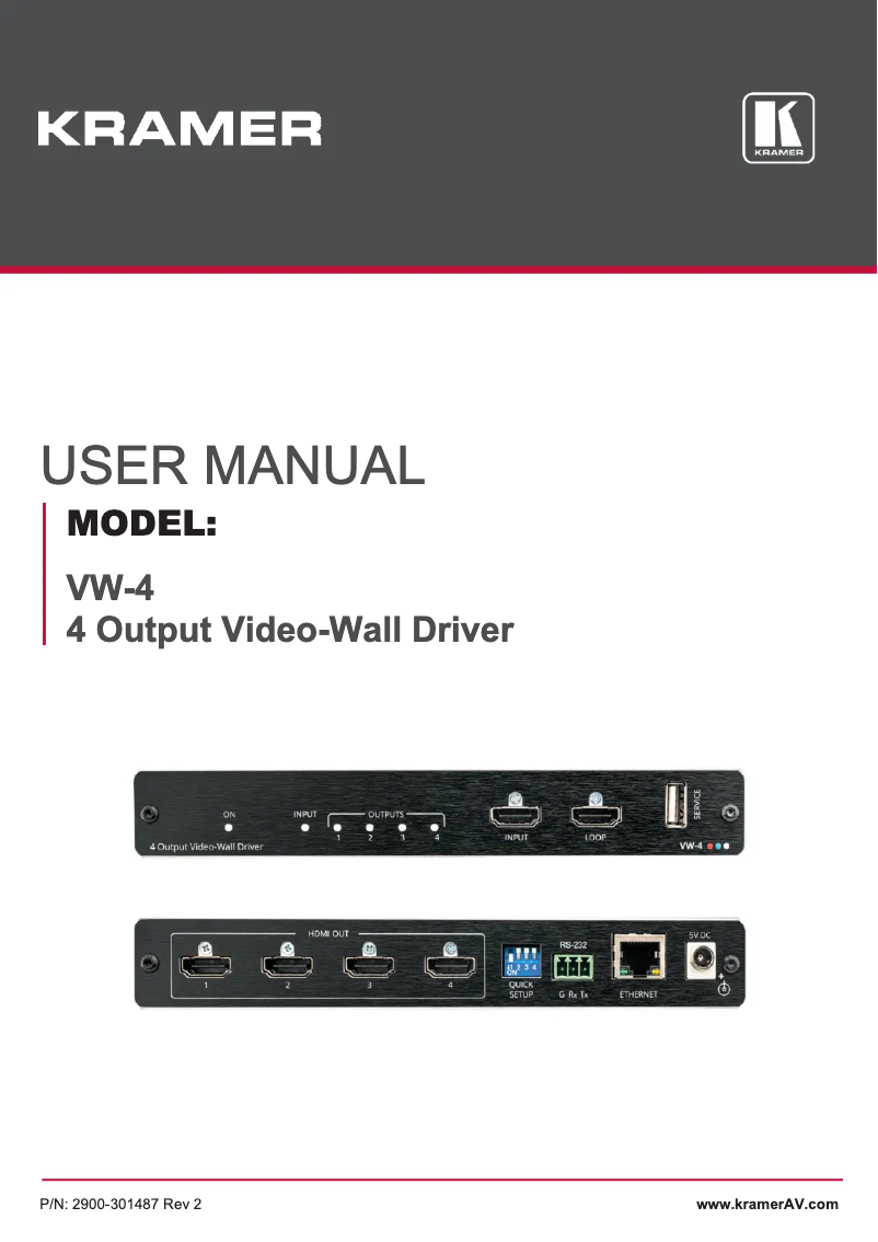 Page n°1 - Manuel utilisateur Kramer VW-16