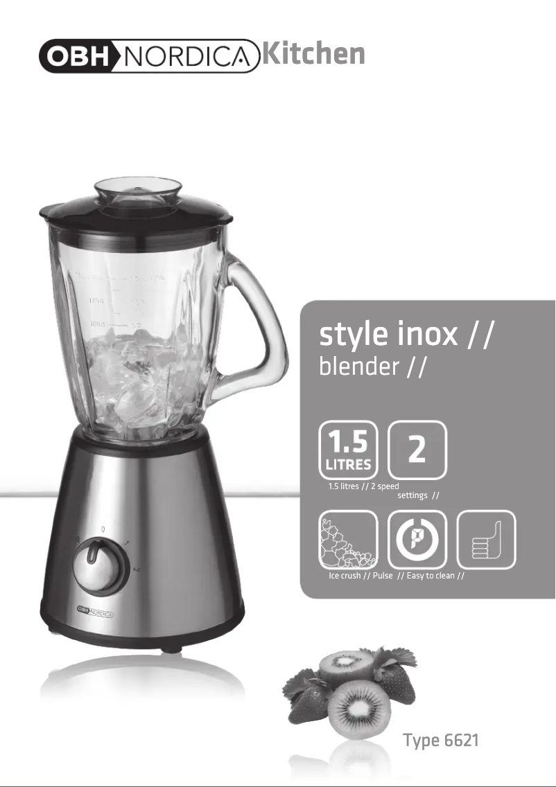 Página 1 del manual Manual de usuario OBH Nordica Style Inox