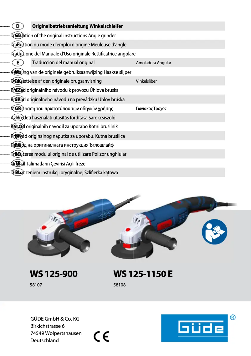 Page n°1 - Manuel utilisateur Güde WS 125-900