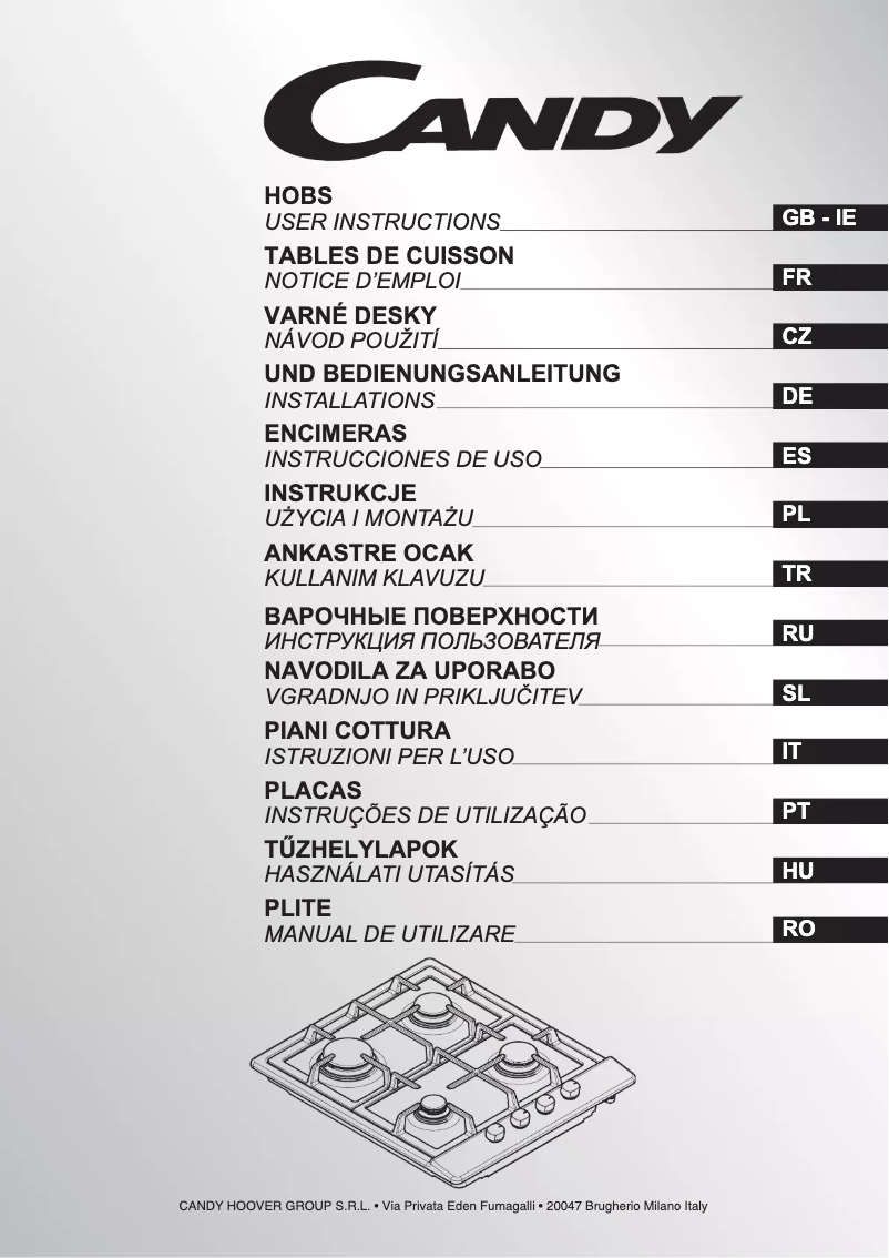 Page 1 de la notice Manuel utilisateur Candy C6P4L