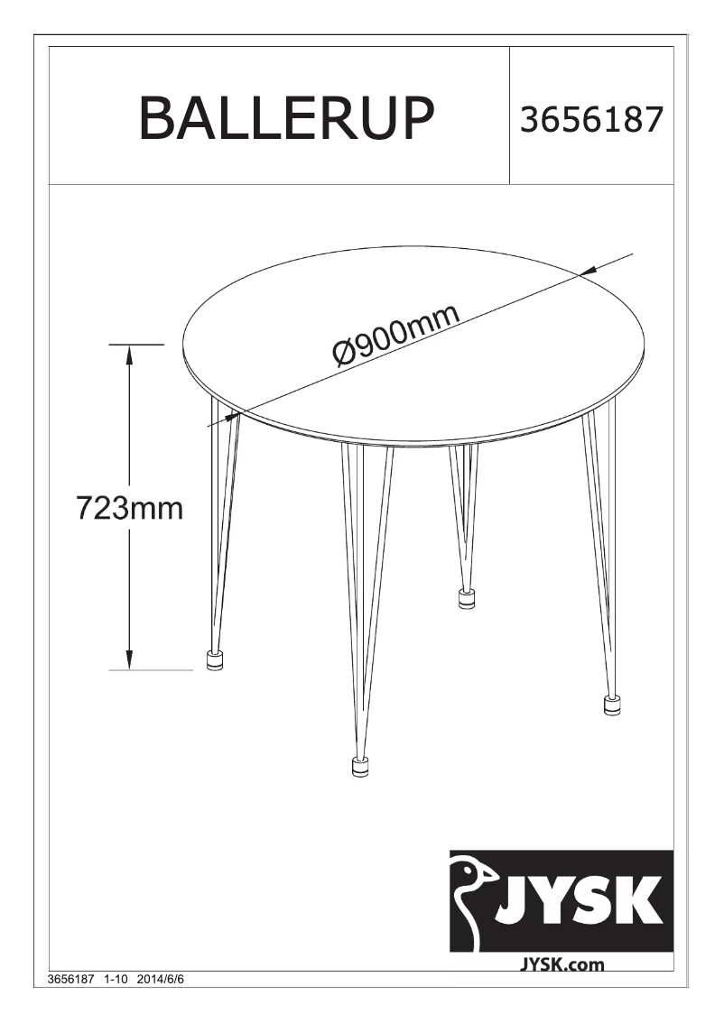 Page 1 de la notice Manuel utilisateur JYSK Ballerup (90x73)