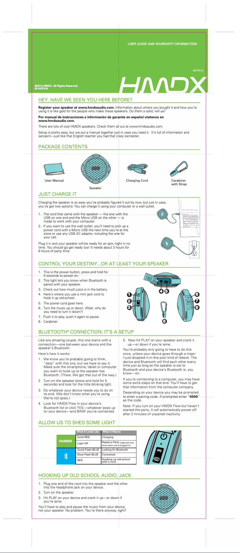 Image de la première page du manuel de l'appareil HX-P310