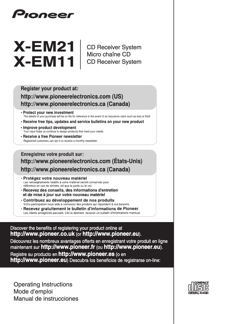 Image de la première page du manuel de l'appareil X-EM21