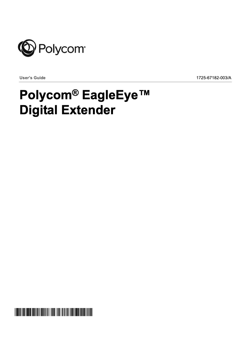 Image de la première page du manuel de l'appareil EagleEye