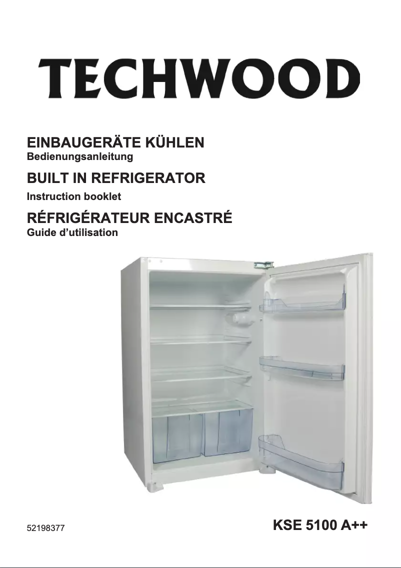 Page n°1 - Manuel utilisateur Techwood KSE 5100 A++