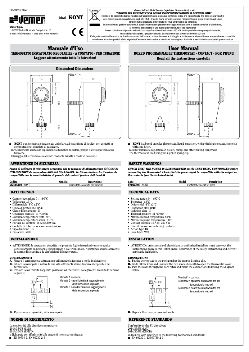 Page n°1 - Manuel utilisateur Vemer Kont