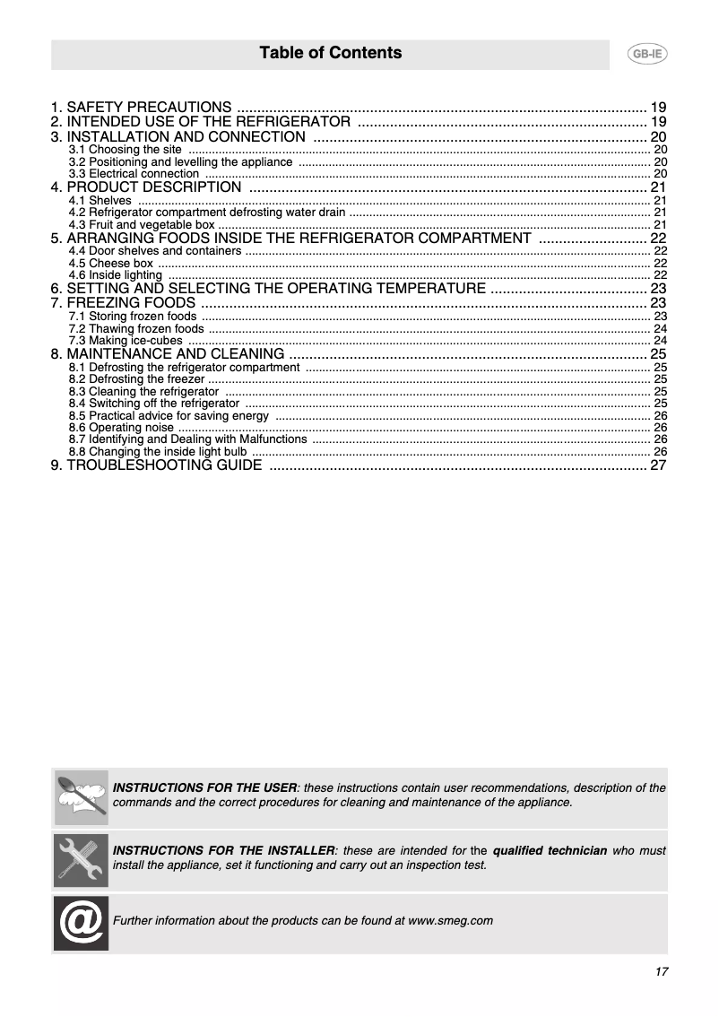 Image de la première page du manuel de l'appareil FAB10RB