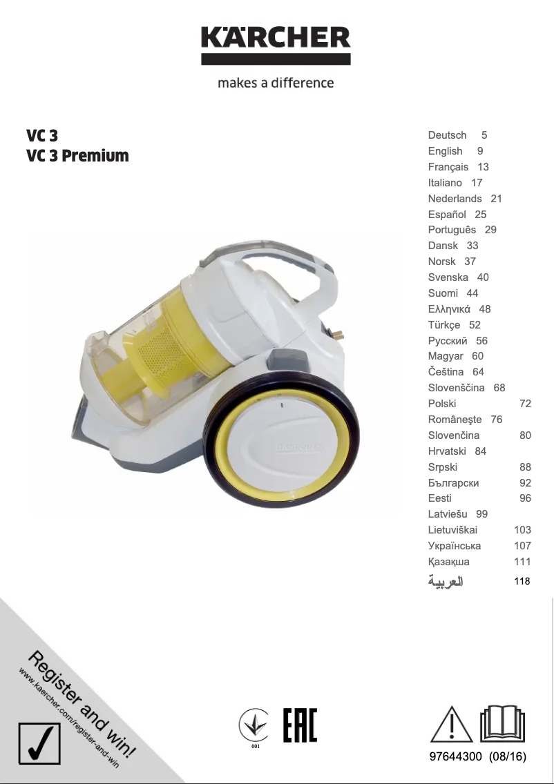 Image de la première page du manuel de l'appareil VC 3 Premium