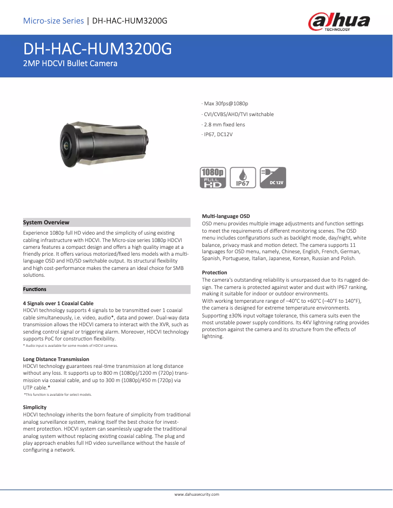 Image de la première page du manuel de l'appareil HAC-HUM3200G