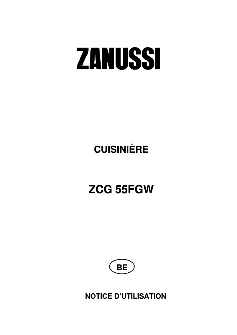 Página 1 del manual Manual de usuario Zanussi ZCG 55 FGW-1
