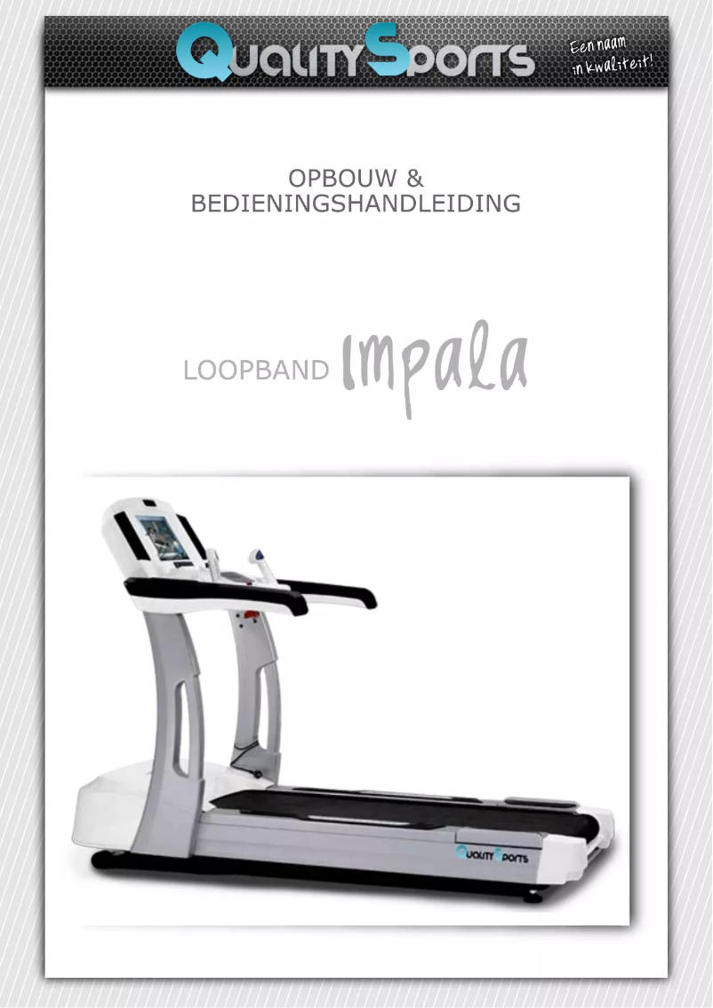 Page 1 de la notice Manuel utilisateur Quality Sports Impala