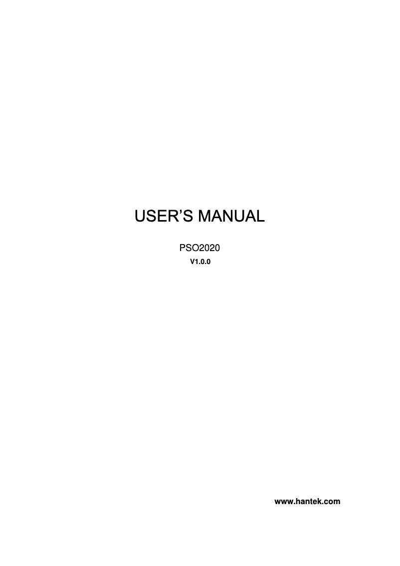 Page n°1 - Manuel utilisateur Voltcraft PSO-120