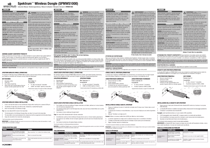 Page n°1 - Manuel utilisateur Spektrum SPMWS1000