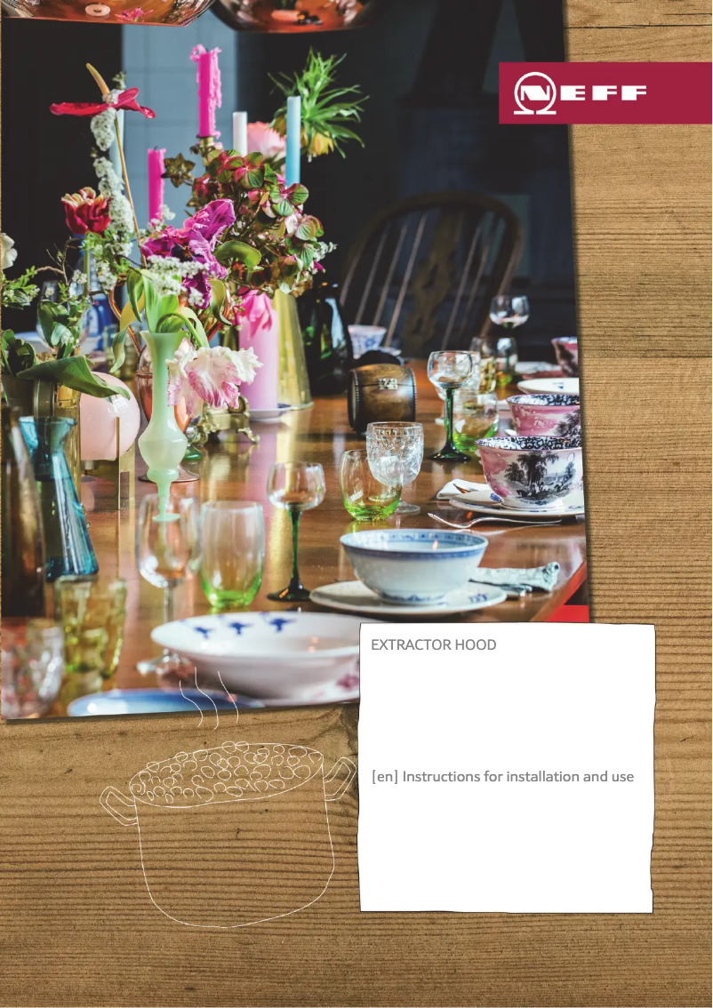 Page 1 of the manual Installation Guide Neff D95FRM1S0B