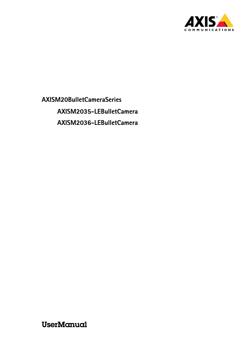 Page 1 de la notice Manuel utilisateur Axis M2036-LE