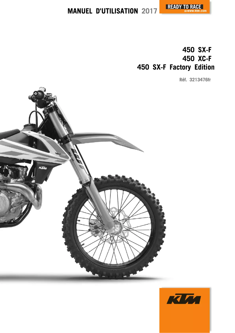 Page n°1 - Manuel utilisateur KTM 450 SX-F (2017)