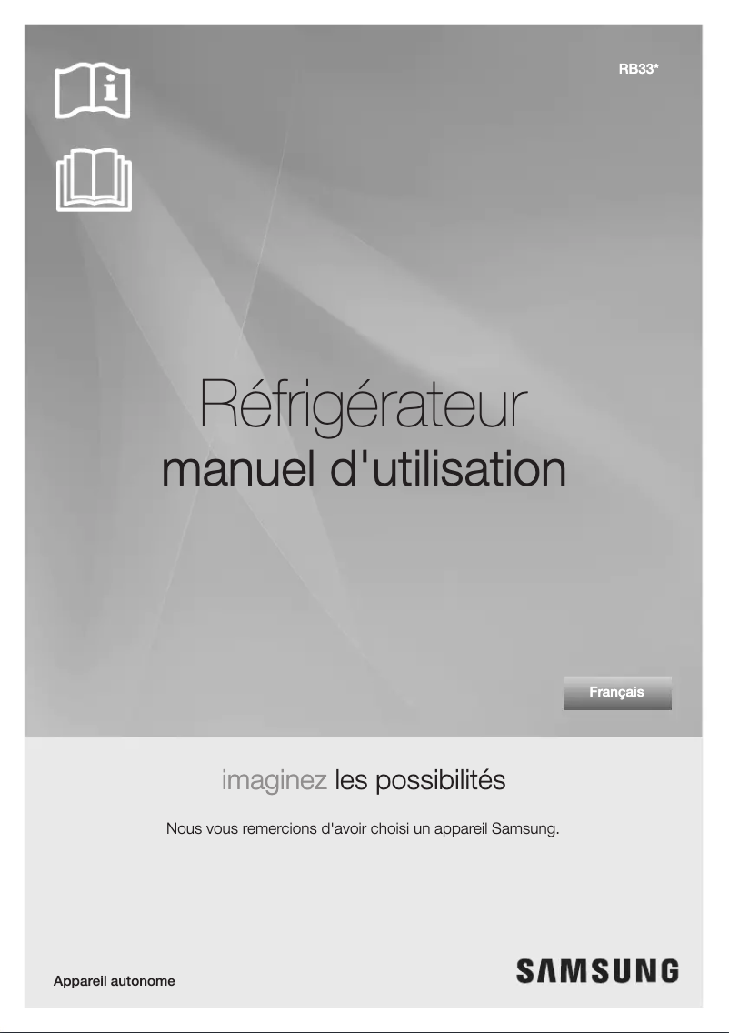 Page 1 de la notice Manuel utilisateur Samsung RB33T307058
