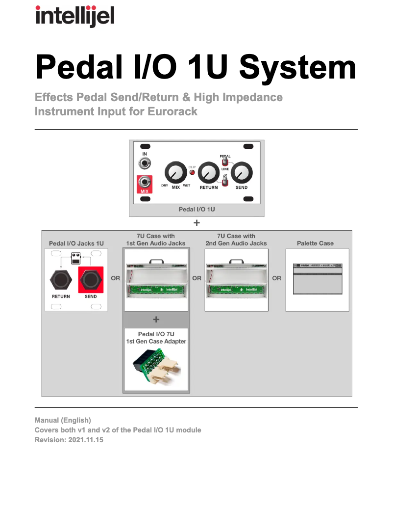 Image de la première page du manuel de l'appareil Pedal I/O 1U