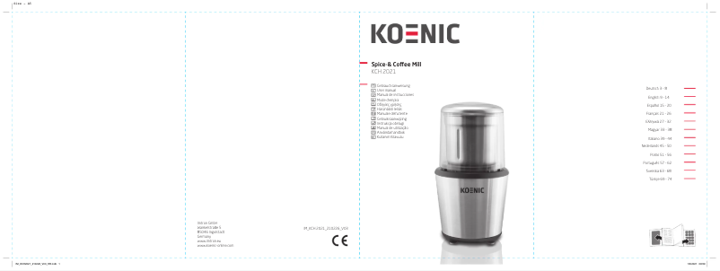 Page 1 de la notice Manuel utilisateur Koenic KCH 2021