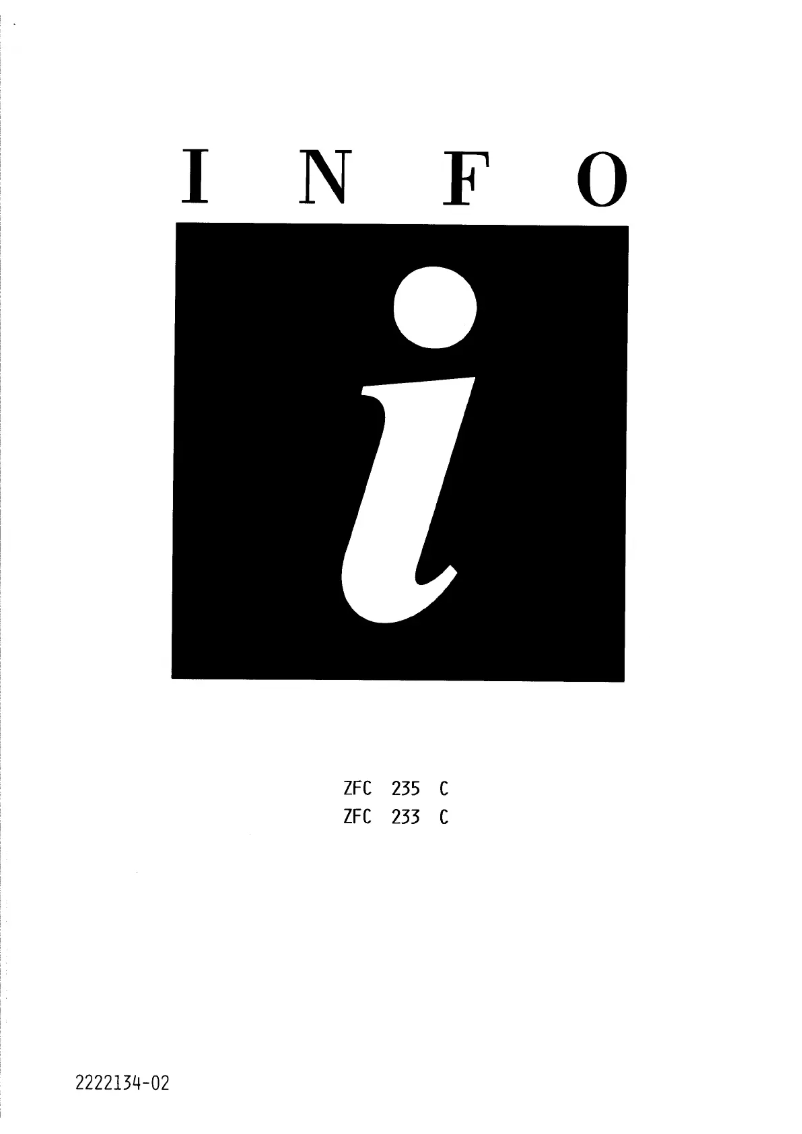 Page 1 de la notice Manuel utilisateur Zanussi ZFC 233 C