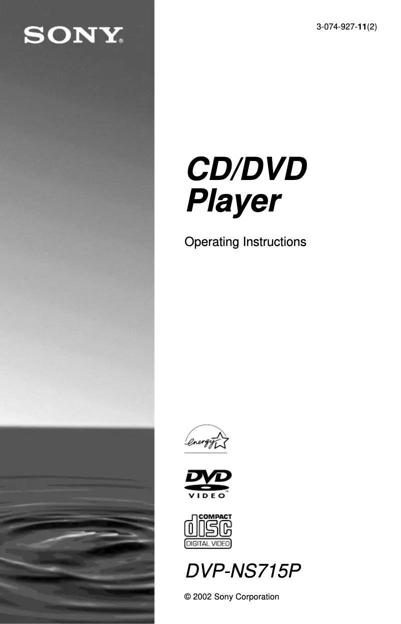 Page n°1 - Manuel utilisateur Sony DVP-NS715P