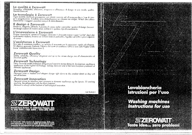 Page n°1 - Manuel utilisateur Zerowatt ZX 43