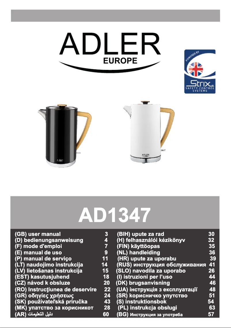 Page n°1 - Manuel utilisateur Adler AD 1347