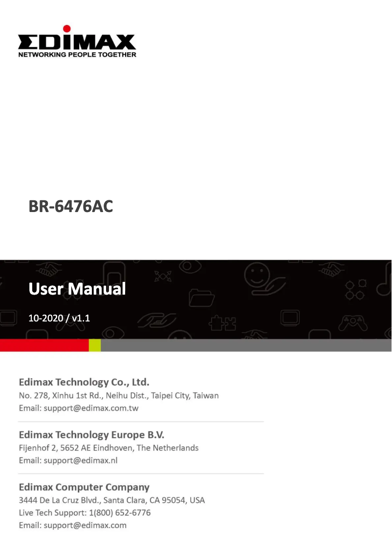 Page 1 de la notice Manuel utilisateur Edimax BR-6476AC