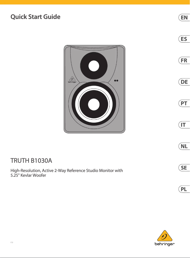 Página 1 del manual Guía de inicio rápido Behringer TRUTH B1030A