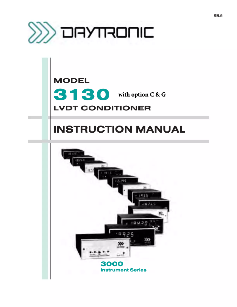 Page 1 de la notice Manuel utilisateur Daytronic 3130G