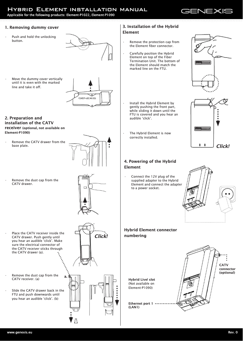 Page n°1 - Manuel utilisateur Genexis Hybrid Element MC