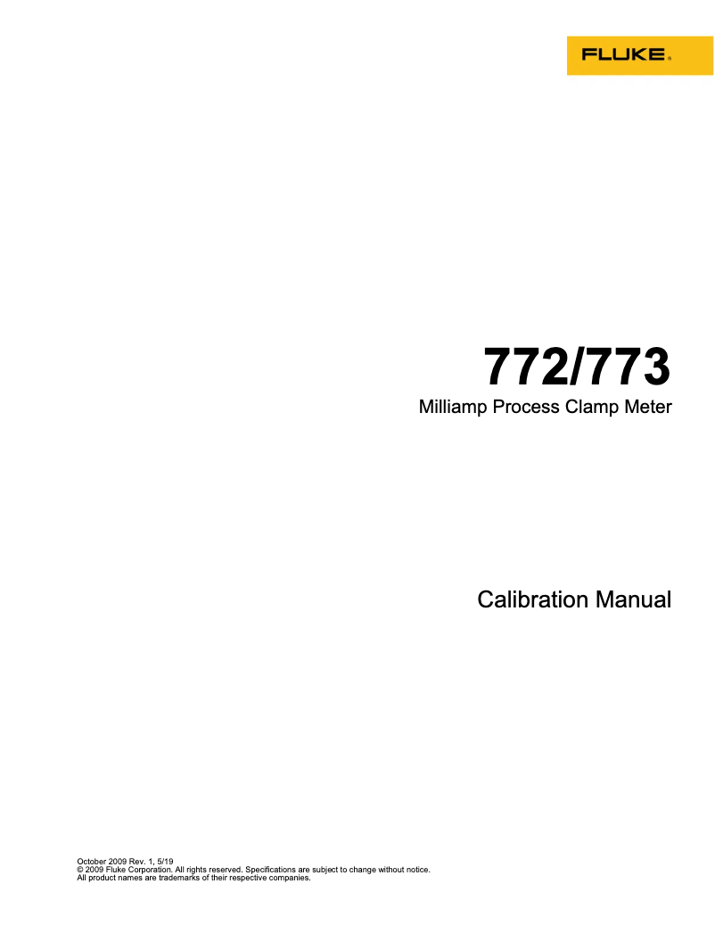 Page n°1 - Manuel utilisateur Fluke 773