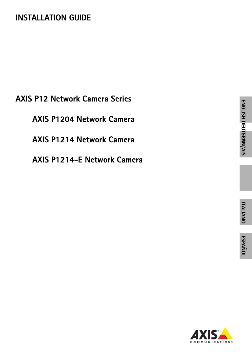 Page 1 de la notice Manuel utilisateur Axis P1214