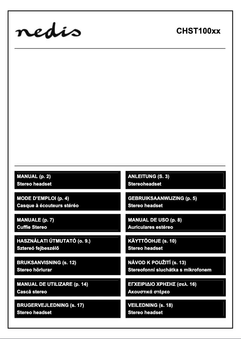 Page 1 de la notice Manuel utilisateur Nedis CHST100BU