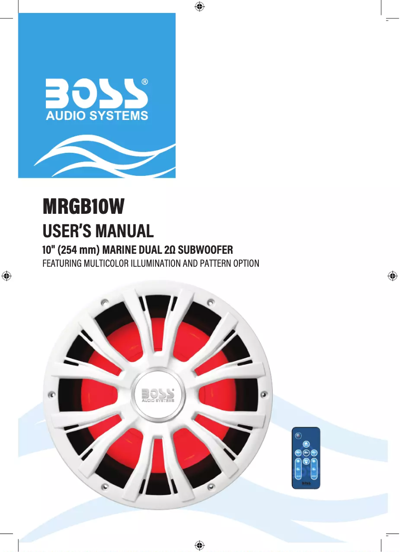 Page n°1 - Manuel utilisateur Boss MRGB10W