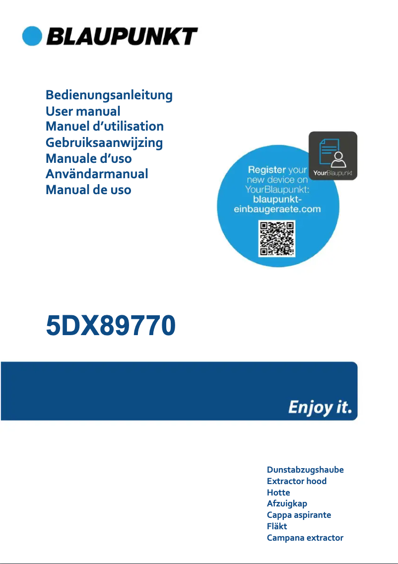 Page n°1 - Manuel utilisateur Blaupunkt 5DX89770