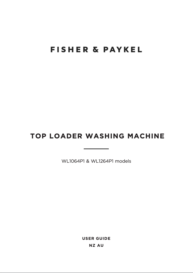 Page 1 de la notice Manuel utilisateur Fisher & Paykel WL1064P1