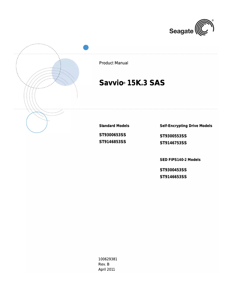 Image de la première page du manuel de l'appareil Savvio 300GB SAS