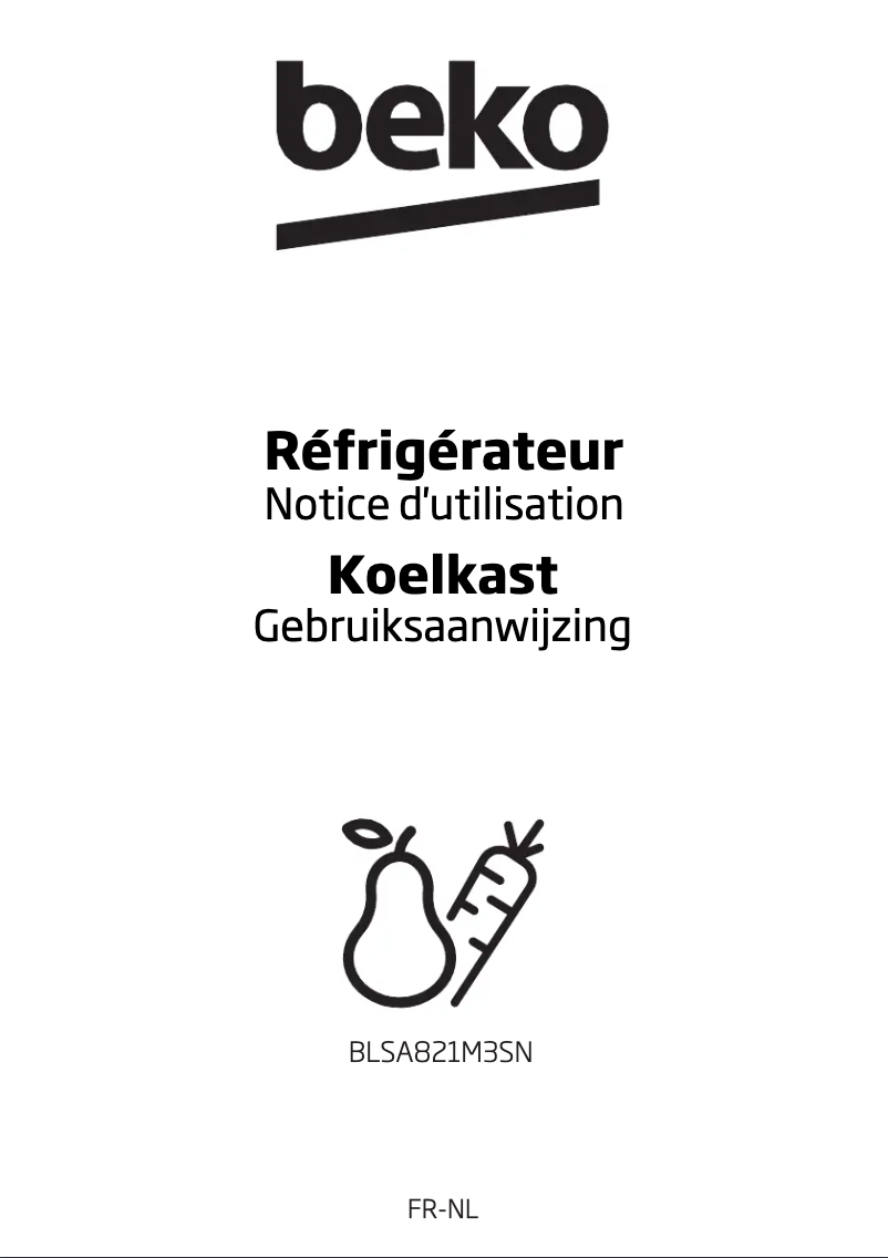 Image de la première page du manuel de l'appareil BLSA821M3S